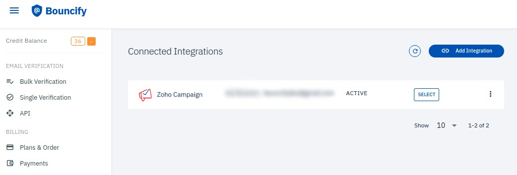 Zoho Campaigns integration step